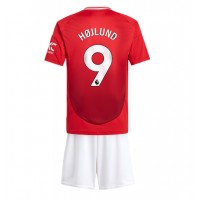 Camisa de time de futebol Manchester United Rasmus Hojlund #9 Replicas 1º Equipamento Infantil 2024-25 Manga Curta (+ Calças curtas)